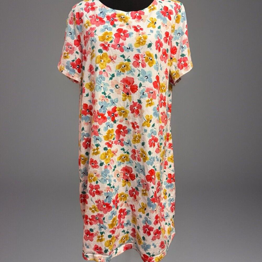 Joules Dress 20 US Womens Floral Multicolor Shirt Dress Cottagecore Coastal